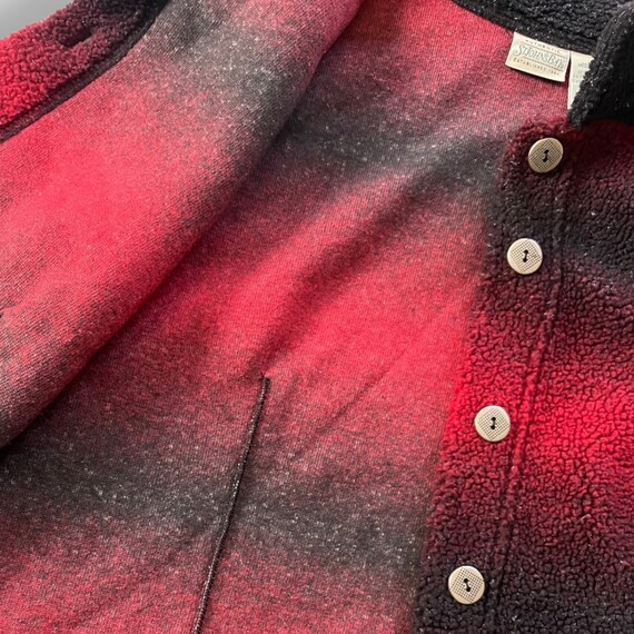 Vtg St. John’s Bay Fleece Vest Red & Black Size M - image 6