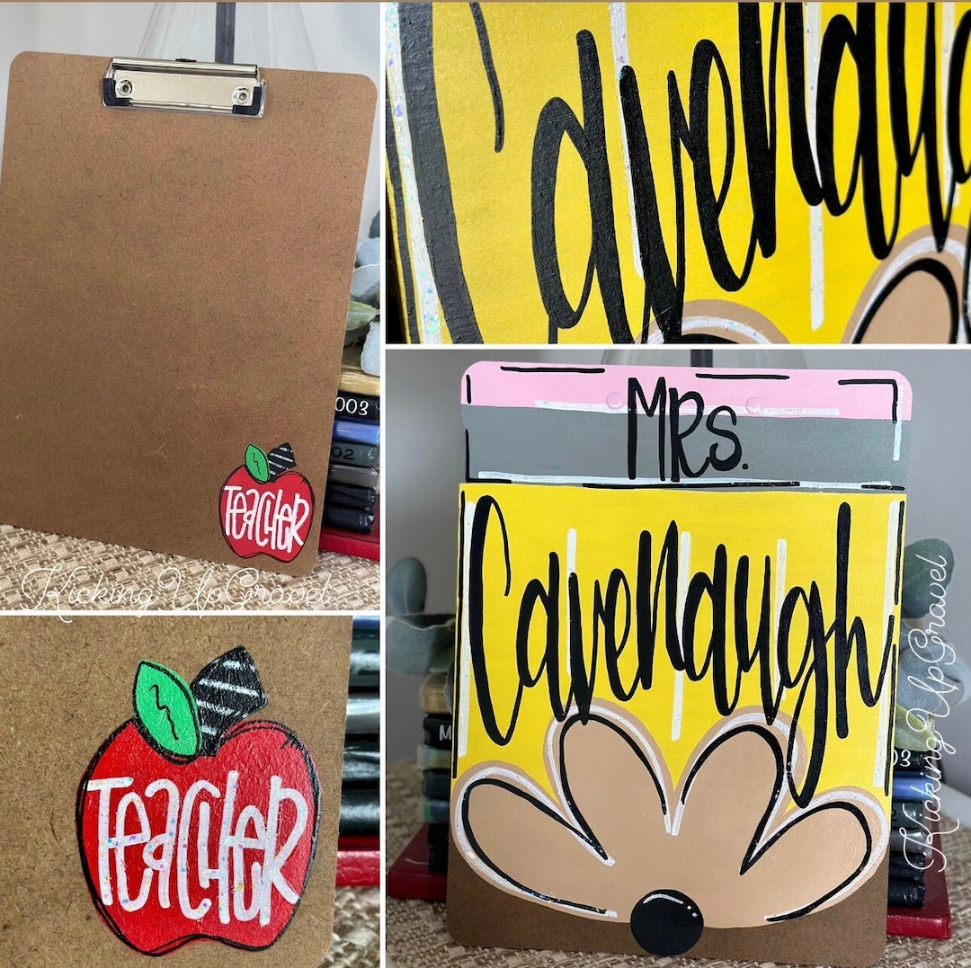 Teacher Clipboard Hand Painted Clipboard Personalized Etsy