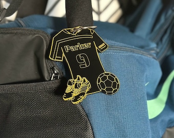 Personalized Bag Tag, Swag Tag, Soccer Jersey, Soccer Tag, Coach Gift, Team Gift, End of Season Gift, School Sports