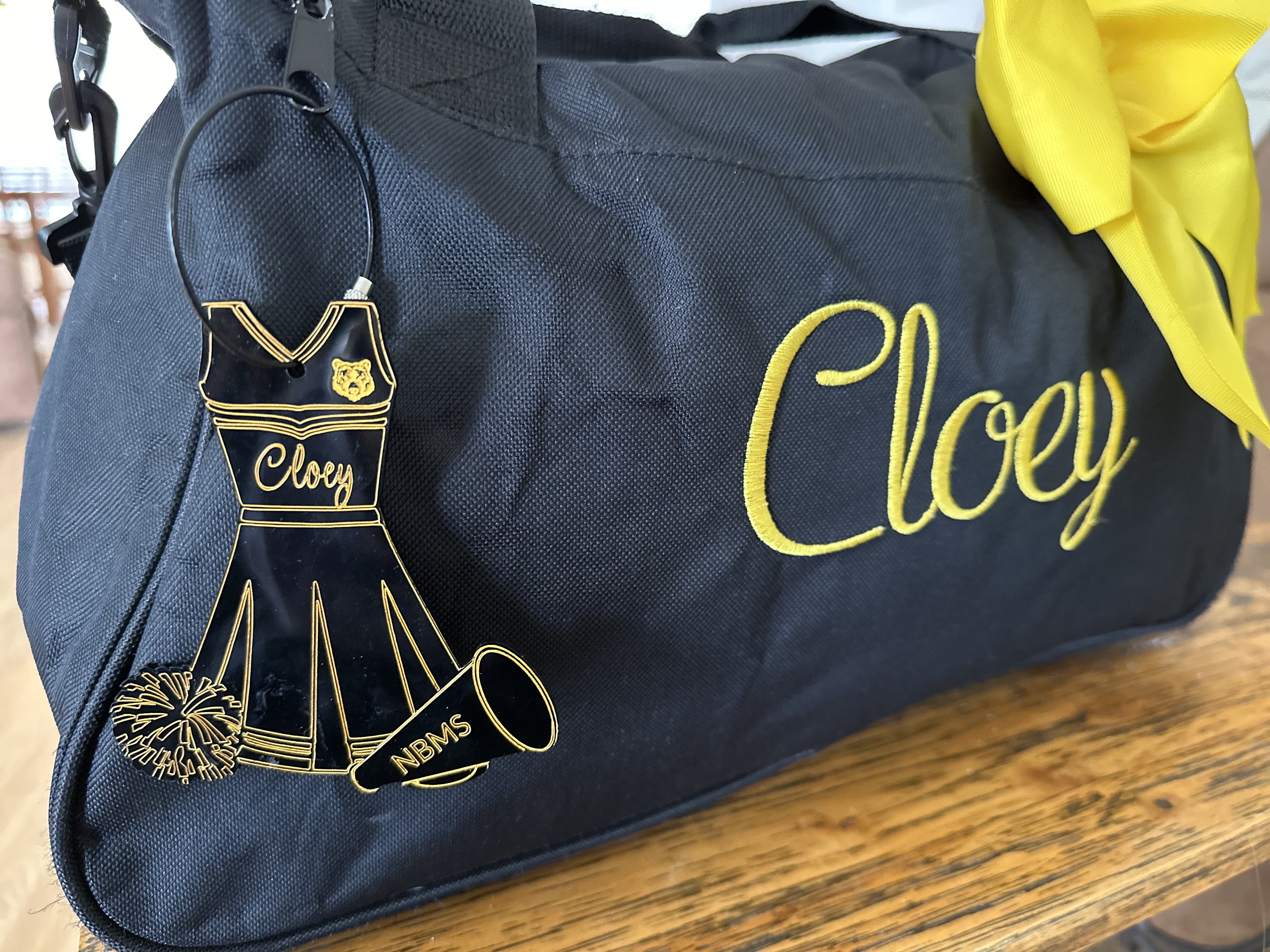Personalized Name Bag Tag, Cheerleading Uniform Shape Name Tag, Swag Tag, Coach/Team Gift, End of Season Gift
