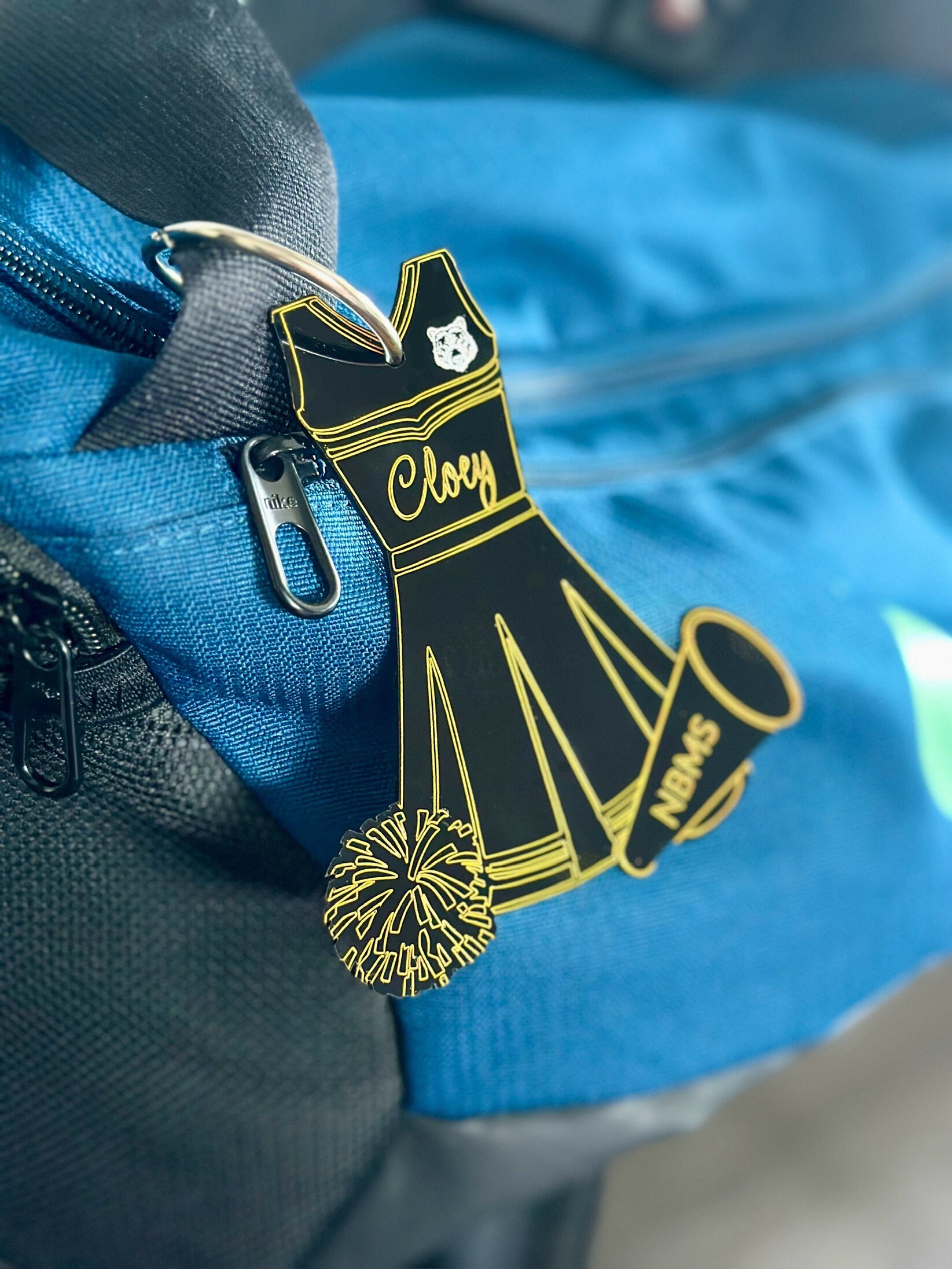Personalized Name Bag Tag, Cheerleading Uniform Shape Name Tag, Swag Tag, Coach/Team Gift, End of Season Gift