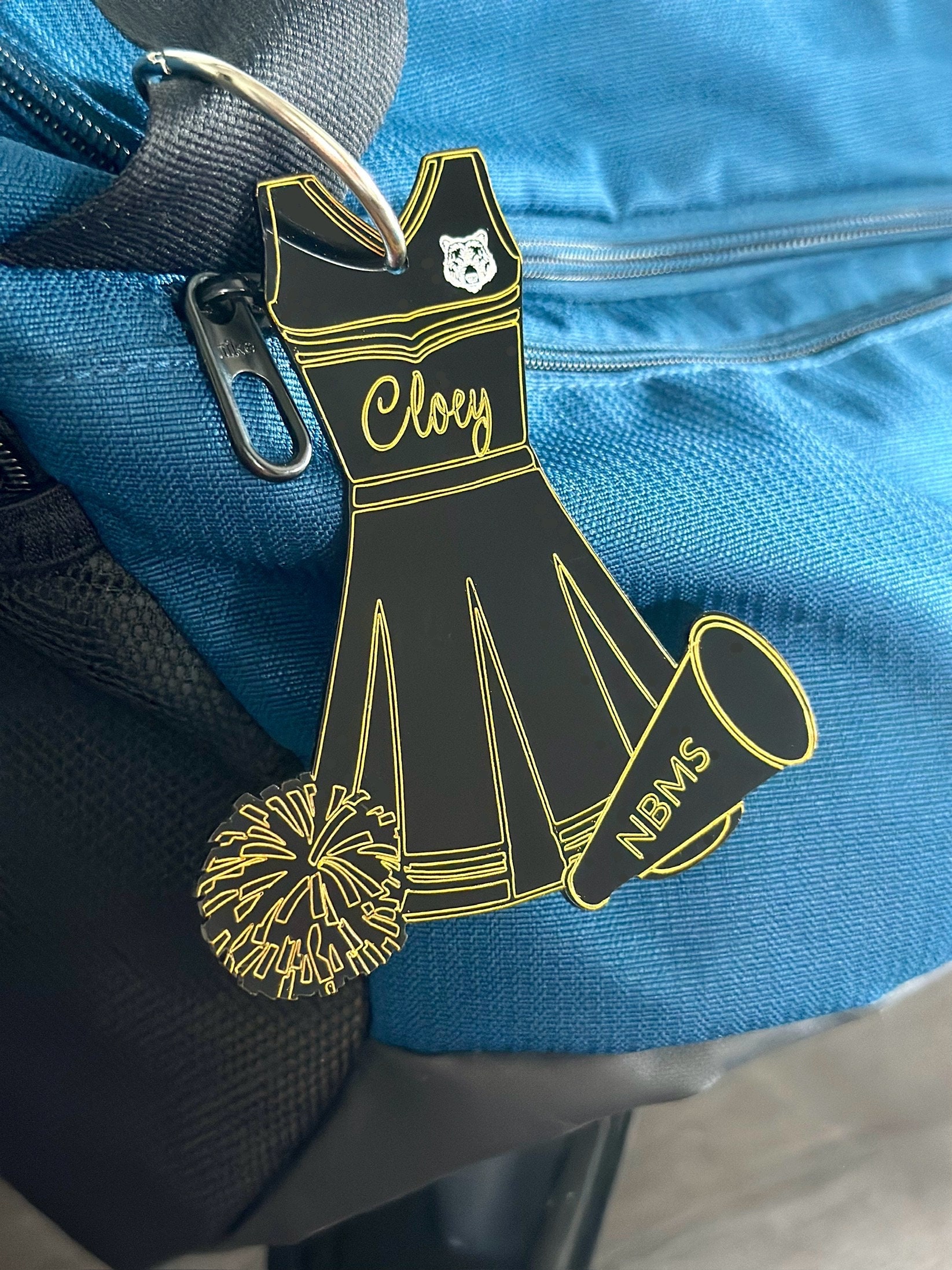 Personalized Name Bag Tag, Cheerleading Uniform Shape Name Tag, Swag Tag, Coach/Team Gift, End of Season Gift