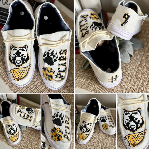 Hand Painted Team Shoes, Personalized, Custom, Canvas Shoes, Hey Dudes, Vans, Toms