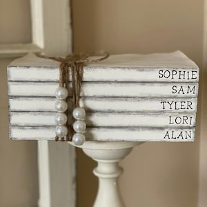 Book Stack, Stacked Book Decor, Personalized Books, Farmhouse Home Decor, Farmhouse Book Stack, Country Chic, Farmhouse Books
