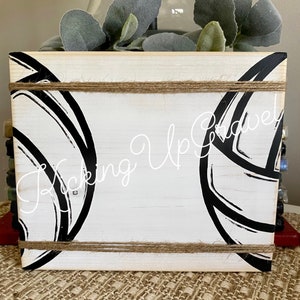 Volleyball  Picture Frame/Holder, Farmhouse Style, Coaches Gift, Team Gift, Kids Sports Frame, Distressed Block Picture Frame, Home Decor