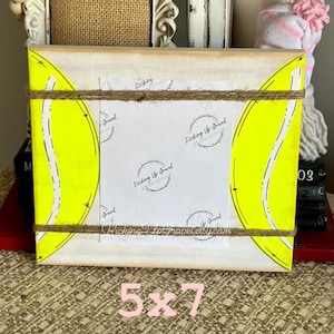 Tennis Picture Frame/Holder, Farmhouse Style, Coaches Gift, Team Gift, Kids Sports Frame, Distressed Block Picture Frame, Home Decor image 1