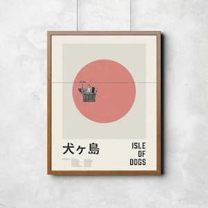 Isle Of Dogs - Retro, Vintage, Nowoczesny, Minimalistyczny Plakat Filmowy - Pobierz Wydruk Artystyczny