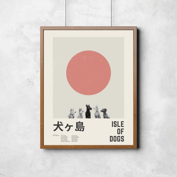 Isle Of Dogs - Retro, Vintage, Modern, Minimalist Movie Poster - Art Print Download