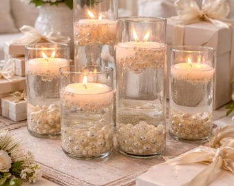 Pearl Decor Floating Candle Set – Sophisticated Touch for Any Room
