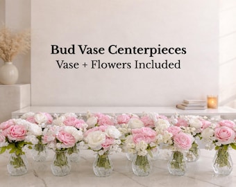 Centre de table de mariage avec fleurs incluses | Décoration florale prête à l'emploi | Mise en place d'une table de mariage romantique