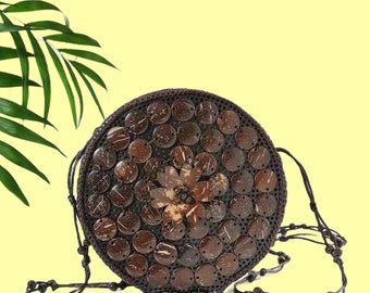 Coconut Shell Purse Hawaiian Coconut Laced Seam Zipper Closure - Etsy