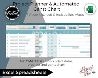 Automatisiertes Gantt Diagramm für Excel Vorlage: Project Timeline Tracker