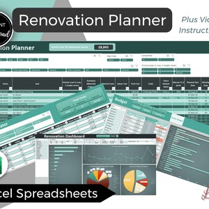 Home Renovation Planner: Excel Budget & Task Tracker (digital Download ...