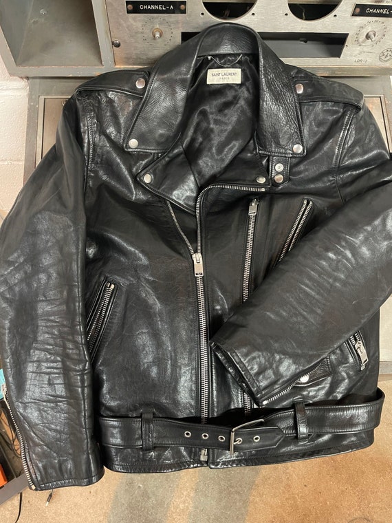 ysl leather jacket vintage