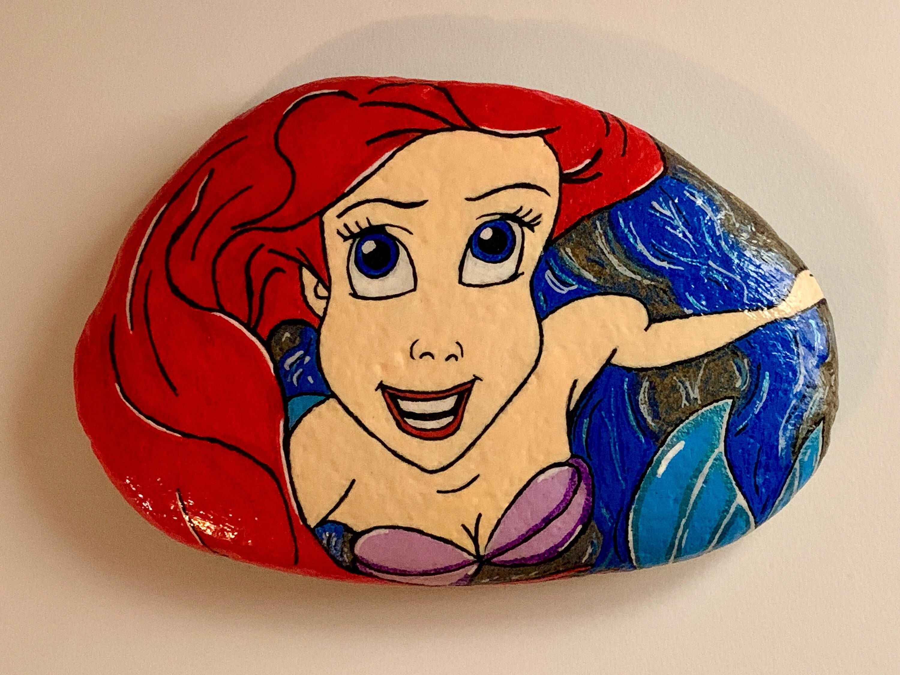 Painted Rock Disney's Ariel From the Little Mermaid Character Rock 47