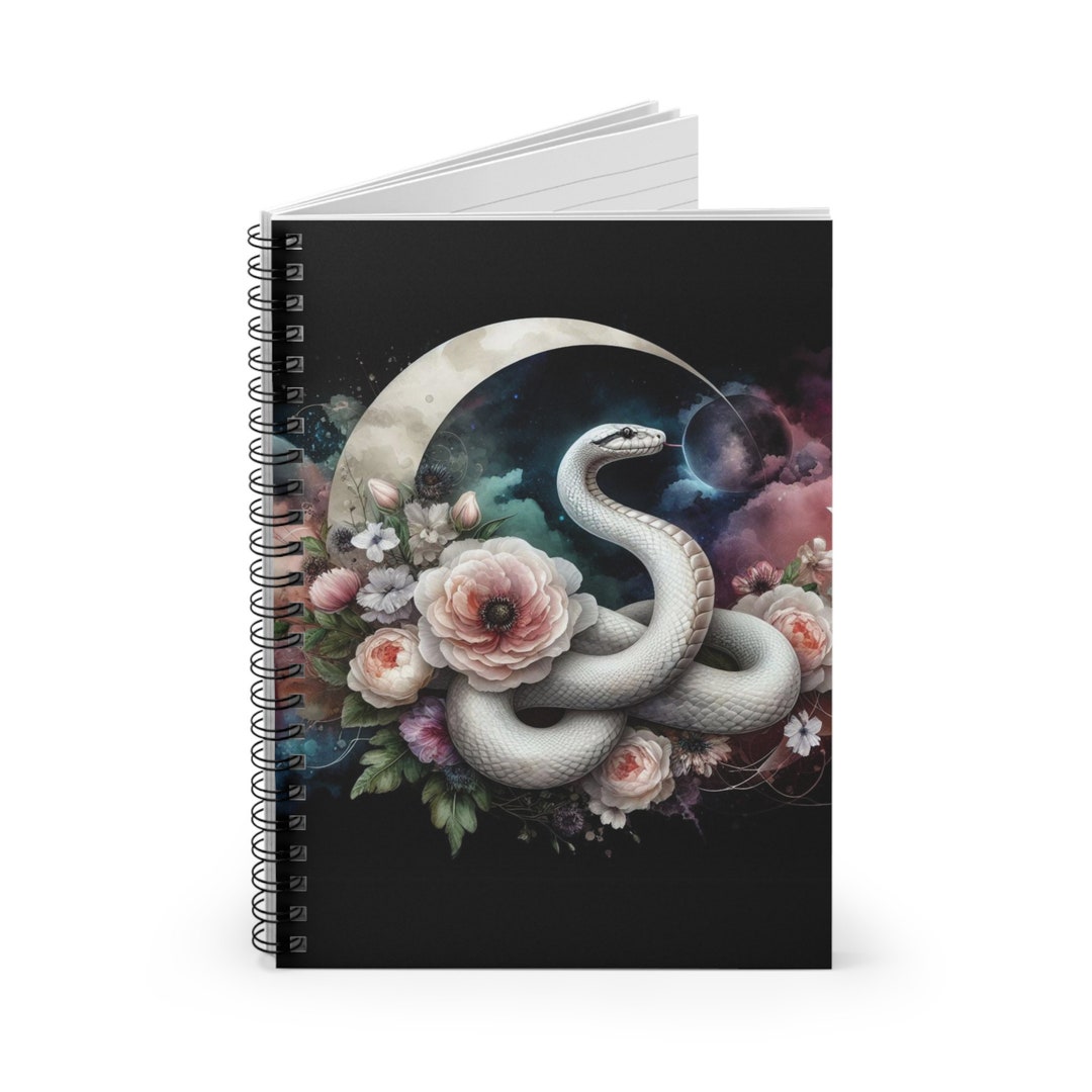 White Snake Notebook, Ruled Line Pages, Dream Journal, Notes, Reading