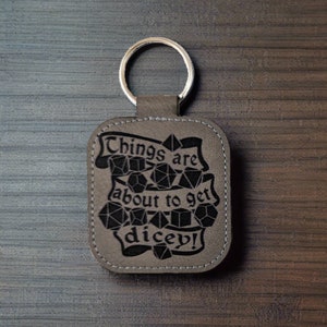 DICEY Tabletop Gamer-sleutelhanger - Dice Themed Dungeons and Dragons-cadeau - Dungeon Master-sleutelhanger