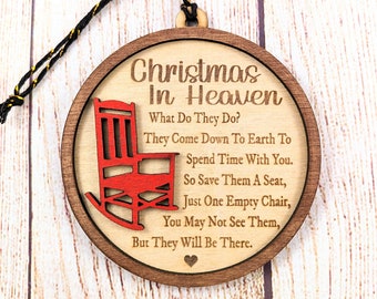 Loved One Memorial Christmas Ornament- Save them a chair