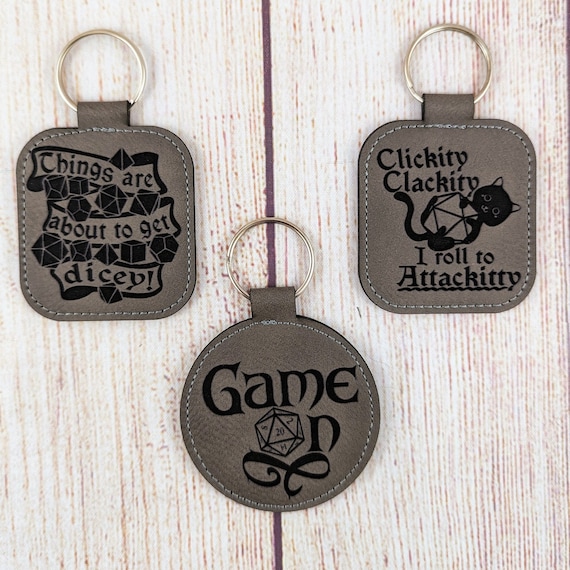 Keychain - Rectangle - Dungeon Master - Leather Keychain - Rectangle - Dungeon Master - Leather