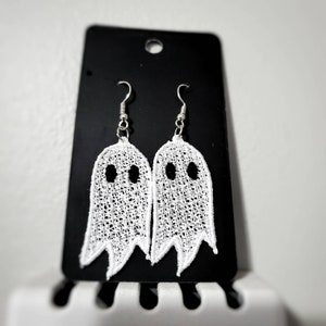 Ghost Earrings Lightweight Dangle Earrings Halloween Themed Lace Earrings Kawaii Earrings Goth Earrings image 5