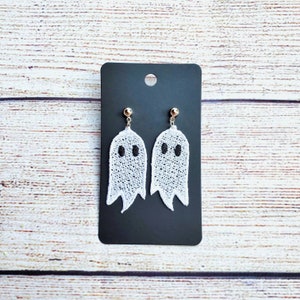 Ghost Earrings Lightweight Dangle Earrings Halloween Themed Lace Earrings Kawaii Earrings Goth Earrings image 2