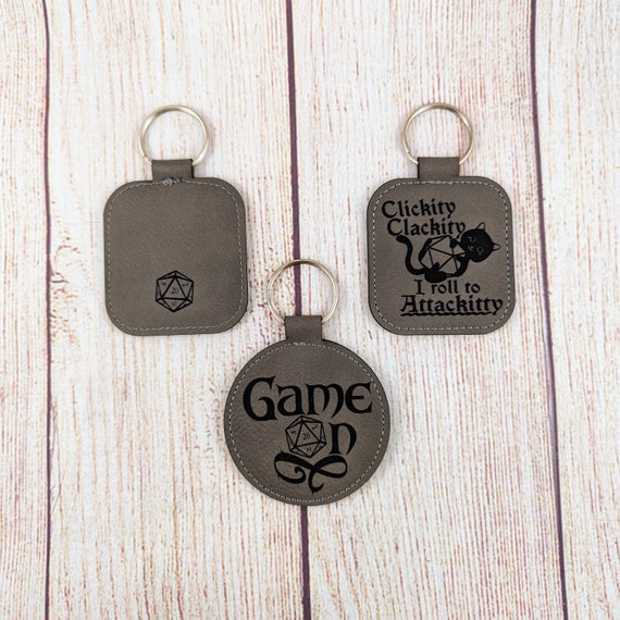 Keychain - Rectangle - Dungeon Master - Leather Keychain - Rectangle - Dungeon Master - Leather