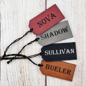 Custom Leatherette Stocking Tag - 17 Colours - Reusable Gift Tag Faux Leather