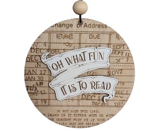 Oh What Fun It Is To Read - Library Checkout Card Ornament