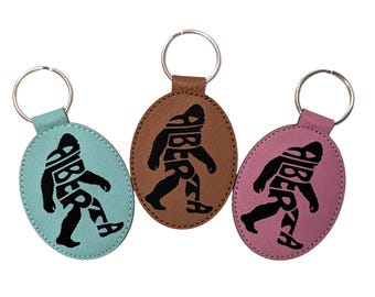 Alberta Sasquatch Keychain: Vegan Leather Souvenir, Made in Canada