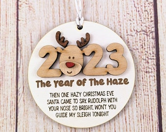 2023 Canada Fires Christmas Ornament - Current Events 2023 Recap Reindeer Ornament