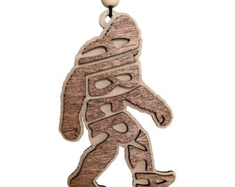 Alberta Sasquatch (Bigfoot) Typography Ornament / Car Mirror Charm