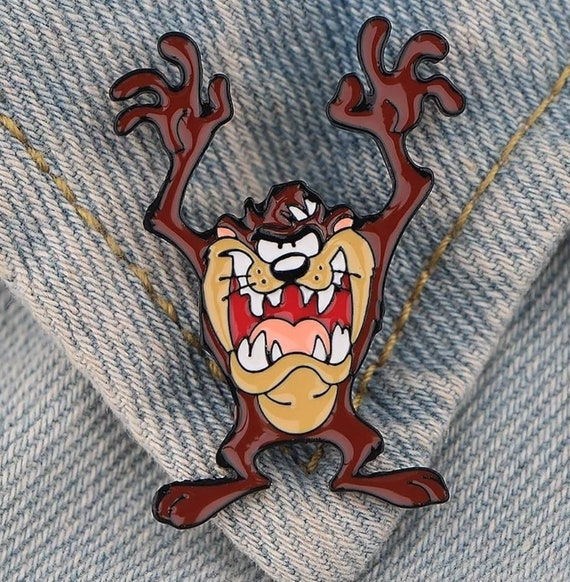 90s Taz Looney Tunes Enamel Pins Tv Anime Badges Etsy