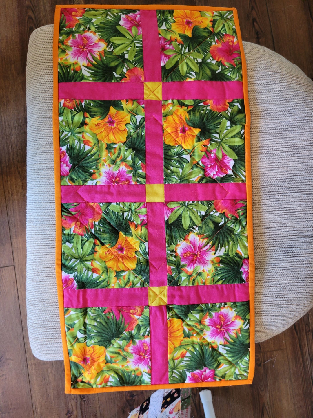 Tropical Quilted Small Table Runner Etsy