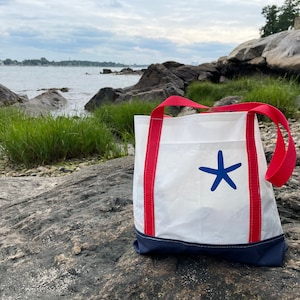 Medium Wide Sail Bag made by hand from recycled sails