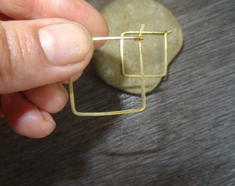 brass half hoop hoop earrings