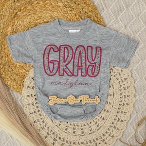 Summer Leopard Name Personalized Oversized Bubble Romper Bodysuit, Baby/Toddler/Kid Custom Baggy Romper, Pink Cheetah, CPSC Compliant immagine 10