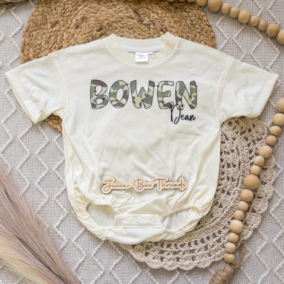Duck Camo Name Bubble Romper or Kid’s Tee