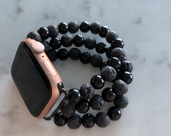 All blackout Apple, Fitbit Versa 1 2 & 3, Fitbit Sense, Samsung Galaxy watch band// Compatible with all Apple Watch series