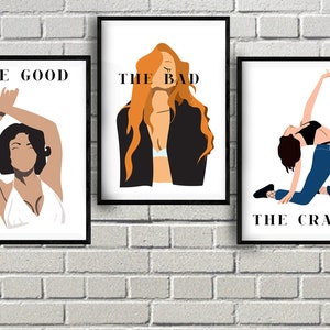 Ensemble Impressions Silhouette Femmes | Poster The Good, The Bad, The Crazy | Décoration murale | Fichiers PDF | Téléchargement Instantané