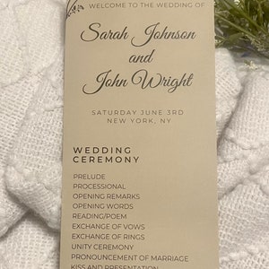 Wedding Program Template, Floral wedding program template, Wedding Party program template