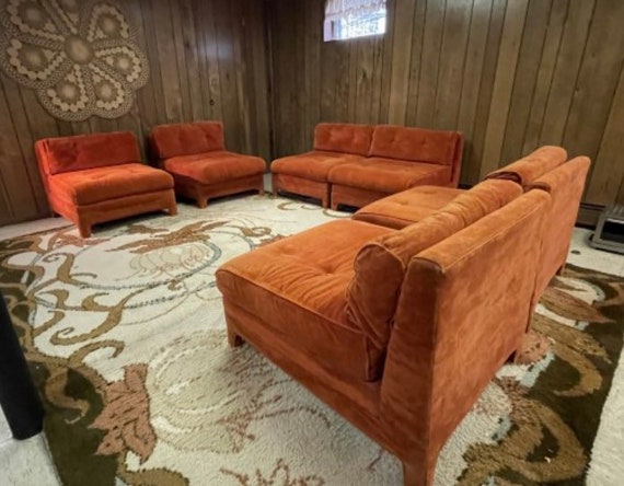 CUSTOM Mid-century 1970's Hickory Hill Modular Sofa - Etsy