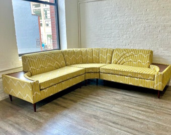 CUSTOM Mid-Century Sunrise 1960&#39;s 3pc Sectional Sofa- Fully Rehabbed