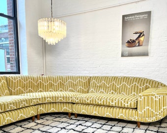 CUSTOM Mid-Century Sunrise 1960&#39;s 3pc Sectional Sofa- Fully Rehabbed