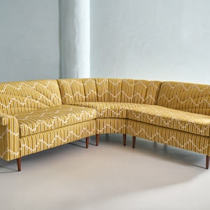 CUSTOM Mid-Century Sunrise 1960&#39;s 3pc Sectional Sofa- Fully Rehabbed