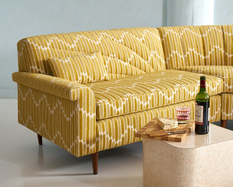 Patterned Sectional CUSTOM Mid-century Sunrise 1960's 3pc Sectional Sofa- Fully Rehabbed - Etsy