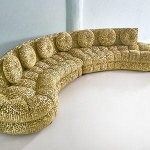 CUSTOM Adrian Pearsall Style 2 Piece Chunky Moss Green Velvet Sectional