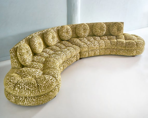CUSTOM Adrian Pearsall Style 2 Piece Chunky Moss Green Velvet Sectional Etsy