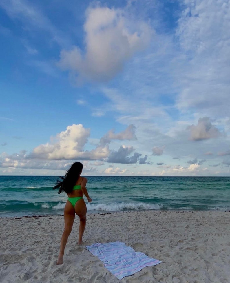 Green Strapless Bikini Bikini Set Green Hawaiian Bikini Etsy