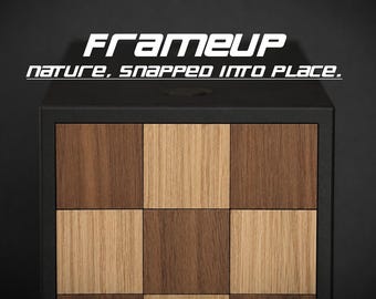 Piastrelle in legno FRAMEUP per scrivania Framework / Inserti decorativi in noce e rovere / Piastrelle decorative modulari in vero legno