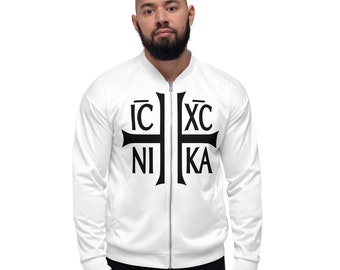 Kurtka typu bomber unisex Jesus Christ Conquers